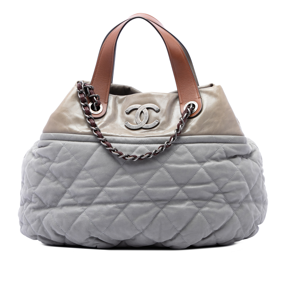 Pre-Loved Chanel Large Quilted Iridescent Calfskin In The Mix Satchel